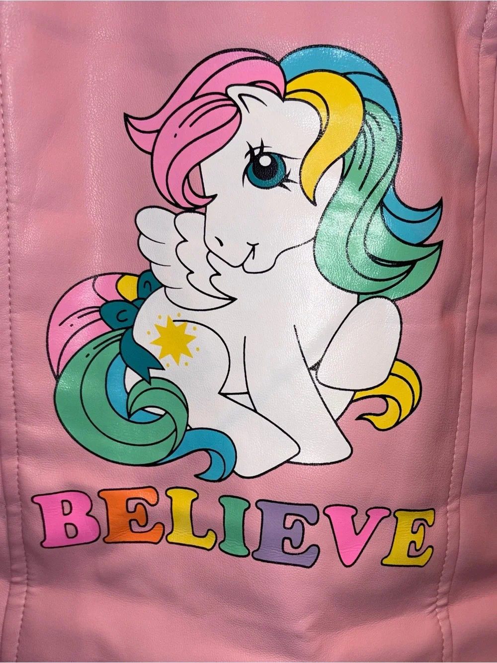 Lola and the Boys X My Little Pony Pink Believe Faux Leather Jacket sz 5 NWT